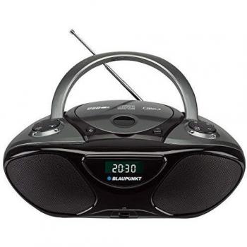 Reproductor Boombox Blaupunkt BB14BK - CD/MP3/USB/AUX/FM portátil con grabadora y pantalla LCD