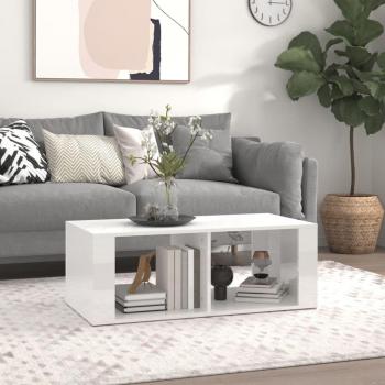Mesa de centro blanca pulida de madera multicapa 100x50x36 cm