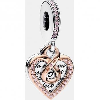 Pandora Two-tone Infinity Heart Dangle Charm