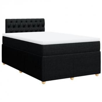 Cama box spring con colchón tela negro 120x190 cm Vidaxl Negro