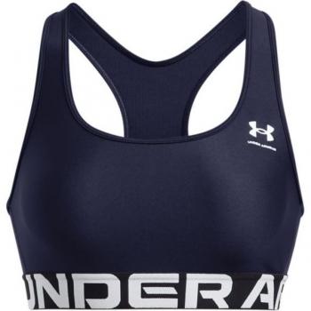 Under Armour HeatGear Medium Support Sports Bra - Midnight Navy/White
