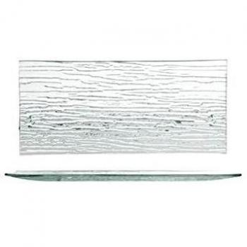 H&H Bambú, Plato, rectangular, 26 x 12 cm, Vidrio, 6 Piezas