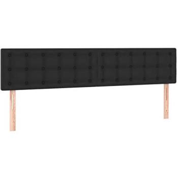 Cabeceros 2 unidades de cuero sintético negro 80x5x78/88 cm