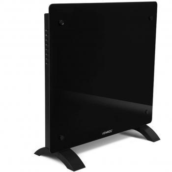 Calefactor eléctrico de lujo - Convector de panel de vidrio - 1000W - Negro - Control manual y Wifi - Termostato ajustable y temporizador - Adecuado para habitaciones de hasta 12m2