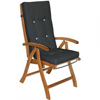 Cojines de asiento para sillas de respaldo alto Vanamo - Set de 6 almohadillas en color gris antracita