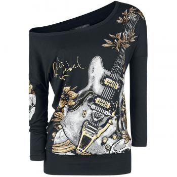Rock Rebel by EMP Overgrown Guitar Manga Larga Mujer Negro 4XL