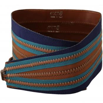 Exte Brown Leather Wide Waistband Tie Fastening Belt