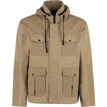 Herno Men's Multi-Pocket Cotton Jacket in Camel, Size 50, Color 2000, Light Jacket, Beige