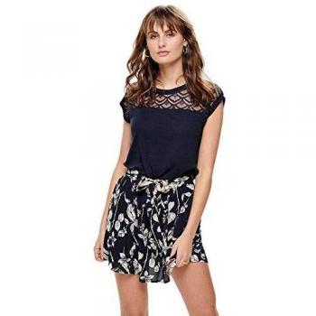ONLNICOLE S/S Mix TOP NOOS - Camiseta de manga corta azul oscuro XXL