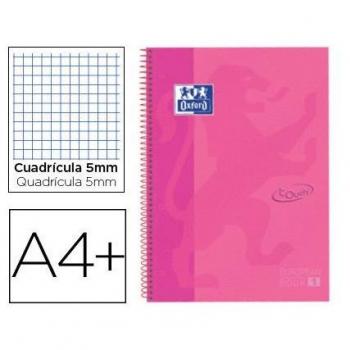 Cuaderno espiral Oxford eBook 1 tapa extradura DIN A4+ 80 hojas cuadro 5 mm con margen Lavanda Touch