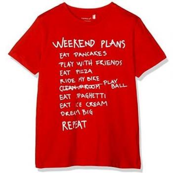 NAME IT NMMFAPLAN SS Top Camiseta, Rojo