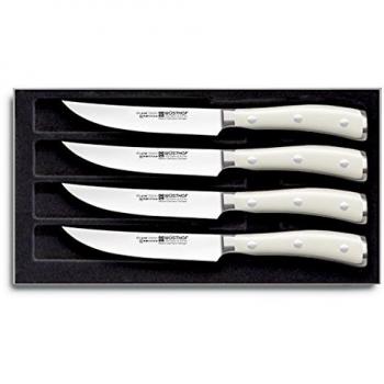Wüsthof Ikon Creme - Juego de 4 cuchillos para carne