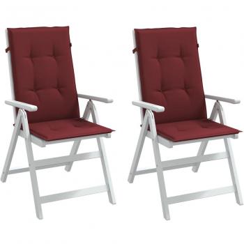 Cojines para silla respaldo alto 2 uds tela Color Antracita melange, Gris claro melange, Gris oscuro melange y Rojo tinto melange - Cojín Decorativo de Asiento para muebles de salón