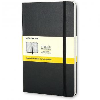 Moleskine Classic Notebook, Large, Squared, Black, Hard Cover (5 x 8.25)