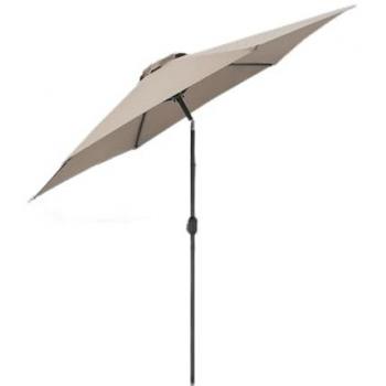Sombrilla exterior inclinable Altino de acero y poliéster Ø 270 x 235 cm - Caqui