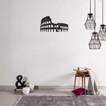Homemania Decoración de Pared, Acero, Negro, 48 x 0,15 x 28 cm