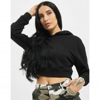 Urban Classics Women's Short Black Terry Hoodie
