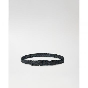 Cinturón de Cuero Trenzado Salsa en Color Negro y Azul