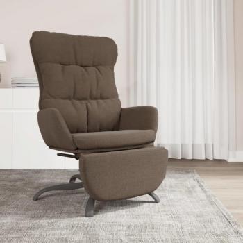 Sillón de relax con reposapiés tela marrón vidaXL