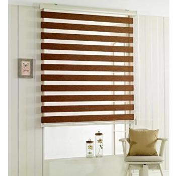 Custom corte a tamaño, [winsharp woodlook 240] Horizontal ventana estor Zebra Dual Persiana & tratamientos,, W x H