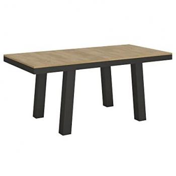 Mesa extensible Puente Evolution Nature 90x180/284 cm con estructura de Roble Anthracita