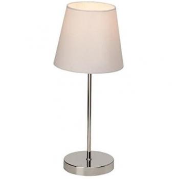 Lámpara de mesa Kasha LED E14 40W con interruptor táctil en blanco y cromo
