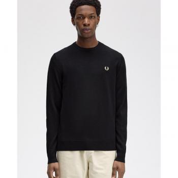 Jersey de hombre Fred Perry negro de cuello redondo, talla XXL