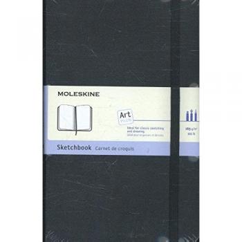 Moleskine Art Plus Sketchbook, Large, Plain, Black, Hard Cover (5 x 8.25)