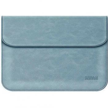 TECOOL 12.3-13 Pulgadas Funda Ordenador Portátil, Cuero de Gamuza Protectora Sleeve Bolsa para 2018-2020 MacBook Air 13 A1932/A2179, 2016-2020 MabBook Pro 13, Surface Pro X 7 6, XPS 13, Neblina Azul