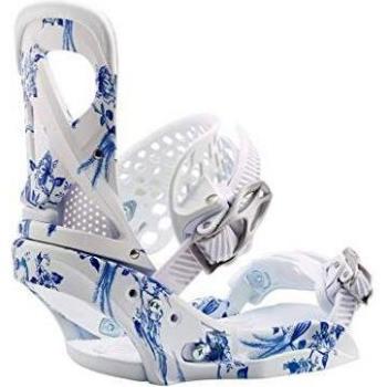 Burton Lexa EST Delft Blue - Fijaciones de Snowboard para Mujer, Color Blanco, Blanco, Medium