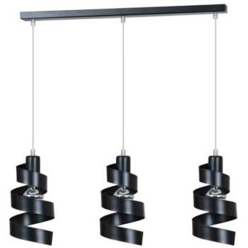 Lámpara de Suspensión Saga EPIKASA, Acero Negro con Recubrimiento de Polvo, 66x100x14 cm