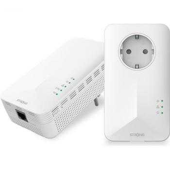 Strong Powerline 1000 Kit Adaptador de Red PLC con Wi-Fi, 1000 Mbit/s, Ethernet, Blanco, Pack de 2