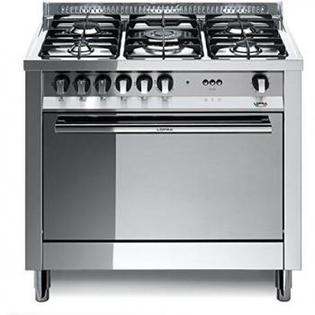 Cocina a Gas Lofra MG96GV/C 90x60 cm con 5 Quemadores y Horno Ventilado de Acero Inoxidable A