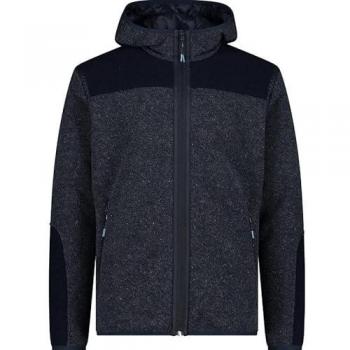 Men's Softshell Jacket with Fixed Hood - Dark Blue Melange