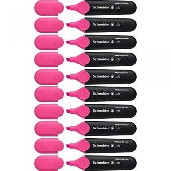 Marcador Job Schneider Recargable Fluorescente Rosa - Confección 10 Unidades