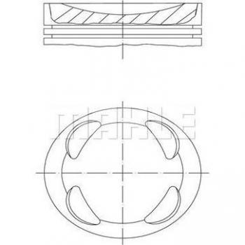 Pistón MAHLE 081 PI 00104 002 - Piston de alta calidad, diseñado para motores de automóviles, fabricado con materiales duraderos, ofrece un ajuste preciso y rendimiento óptimo, compatible con diversas marcas y modelos
