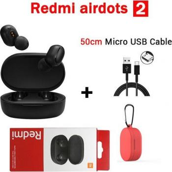 Auriculares Xiaomi Airdots 2 TWS Bluetooth Estéreo con Graves, Micrófono y Control IA, Redmi BT 5.0 Originales