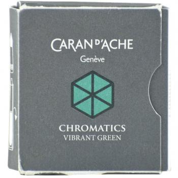 Caran D'Ache 8021-210 - Pack de 6 cartuchos de tinta estilográfica, color verde vibrante