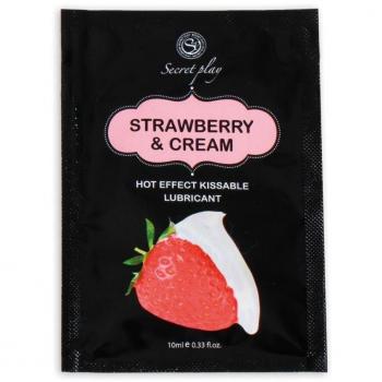 Secret Play Lubricante y Aceite 2 en 1 Sabor Fresas con Nata Monodosis 10ml