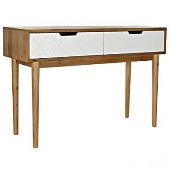 Consola Moderna DKD Home Decor de Abeto Marrón y Blanco (112 x 38 x 75 cm)