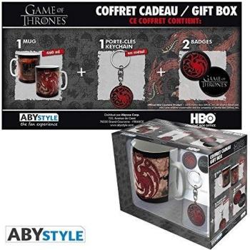 ABYstyle - Juego de tronos - Caja de regalo - taza + llavero + Targaryen pins