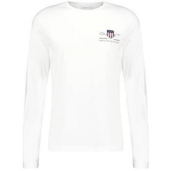 Camisa de Manga Larga GANT para Hombre - Algodón, Regular Medium Archive Shield, Blanca
