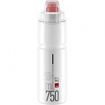 ELITE BIDON Jet Plus 750ml Blanco Logo Rojo, Adultos Unisex, Multicolor