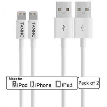 [2 Paquetes] [IMF Apple Certificación] TANNC Cable de Conexión, Conector Lightning a USB, Cable USB, Carga con Ultra-Compacto Conector para iPhone 6 / iPhone 5s / iPad / iPod, 3,3 Feet / 1 M