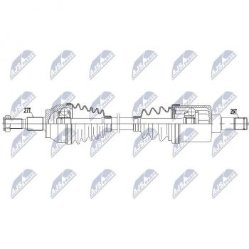 Árbol de transmisión NTY NPW-FR-045, alta resistencia y durabilidad