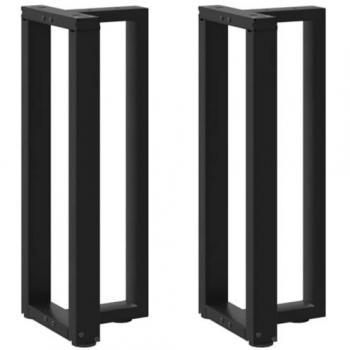 Patas de mesa consola en forma de T 2 unidades acero negro 38x25x(72-73) cm