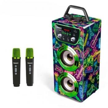 Altavoz de Karaoke Neon World con 2 Micrófonos Inalámbricos