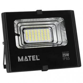 Proyector LED Solar Negro 25W con Luz Fría y Panel Integrado
