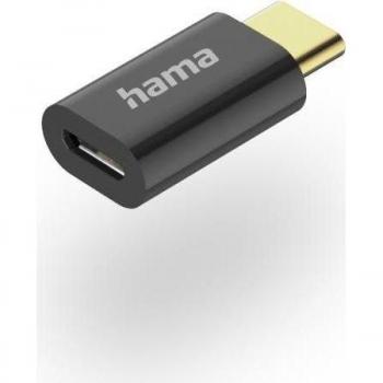 Adaptador USB-C Hama 201531, Micro-USB a USB-C, 480 Mbit/s, Negro