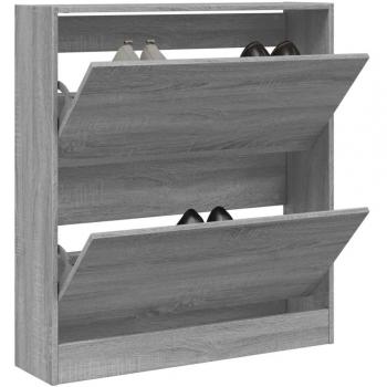 Zapatero gris Sonoma 80x21x87,5 cm madera multicapa vidaXL